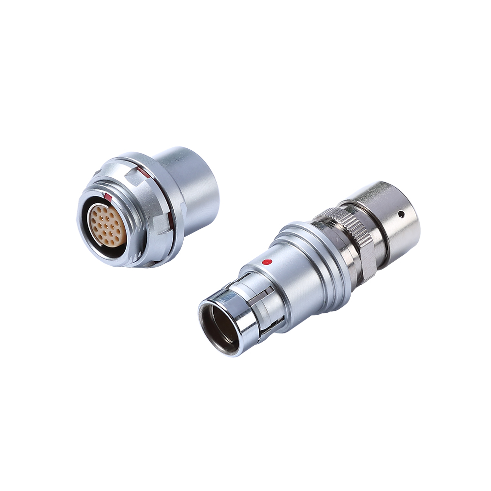 瑞盈创联F系列S102金属推拉自锁连接器，军工连接器，医疗组件连接器，兼容Fischer连接器