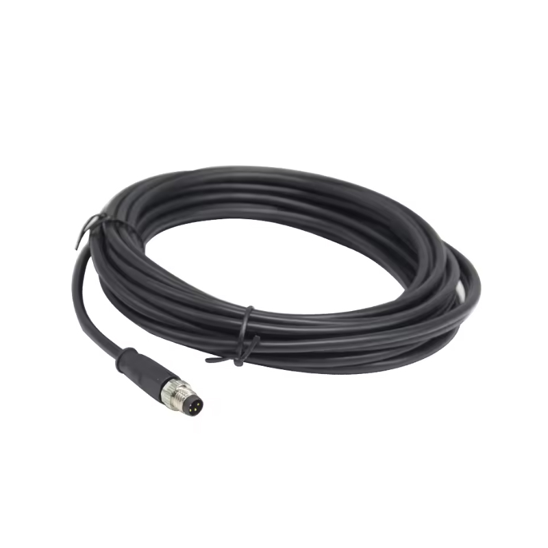 M8公母头金属IP67工业防水连接器，线缆组件加工定制